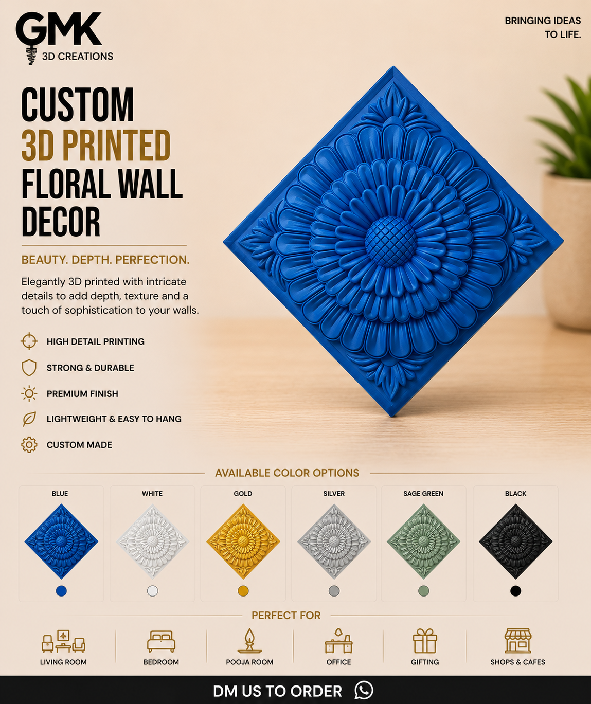 Mandala Flower Decorative Tile